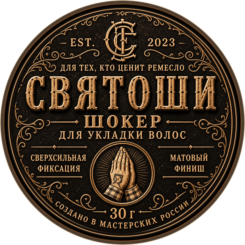 Шокер для укладки волос СВЯТОШИ — 30 г, лицевая этикетка